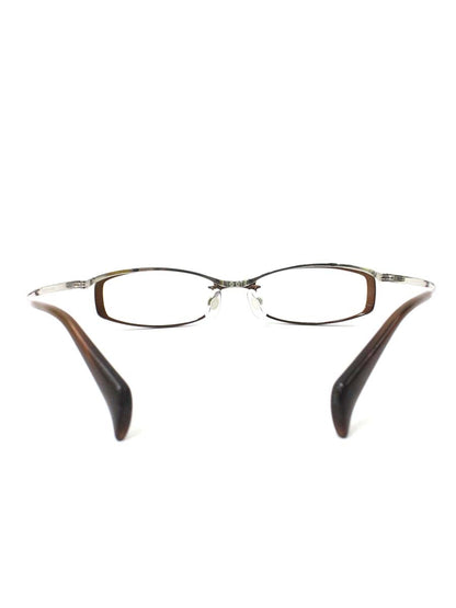 ハマモト HT-056 メガネ ブラウン/シルバー コンビフレーム スクエア ITCCY53M4KVK