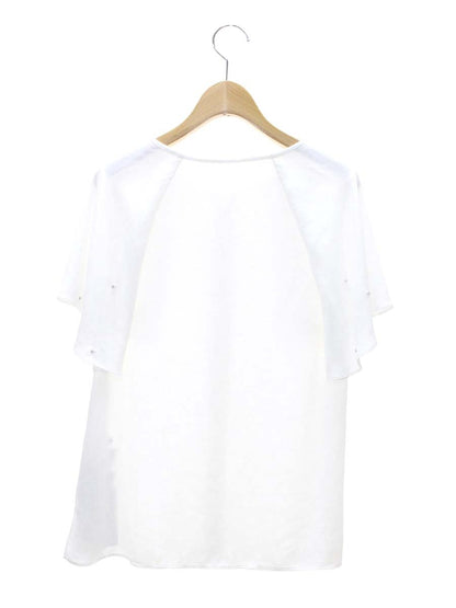 ルネ 6831040 ブラウス 34 ホワイト ビジュー パール ITSCHCQ68NI8