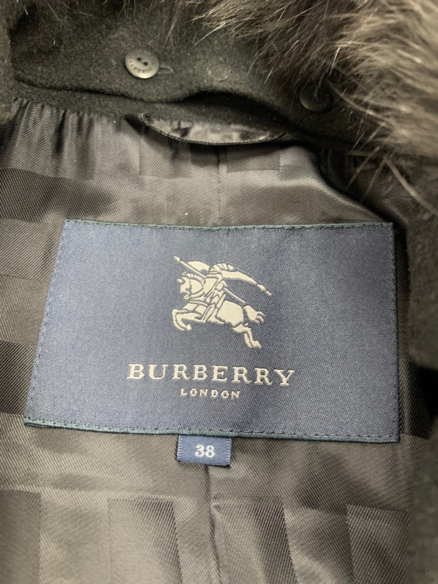 バーバリーロンドン B1B67-274-09 コート 38 ブラック カシミヤ ウール