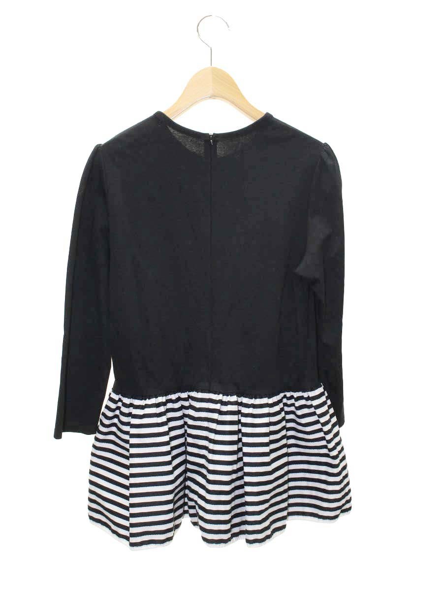 ボーダーズアットバルコニー PEPLUM LONG SLEEVE TEE BD2211-2B-14 38 ブラック 22年モデル IT5EJOGGSM1M