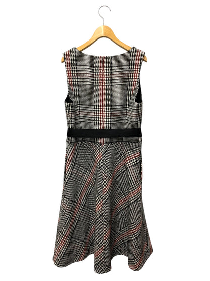 エムズグレイシー 811711 ワンピース 40 ブラック ウール 千鳥格子 チェック ITZOSYBTTO9C