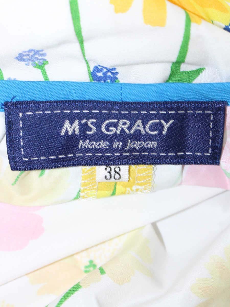 エムズグレイシー 810308 Tシャツ カットソー 38 ホワイト フラワーモチーフ IT7KPMLPEN0O