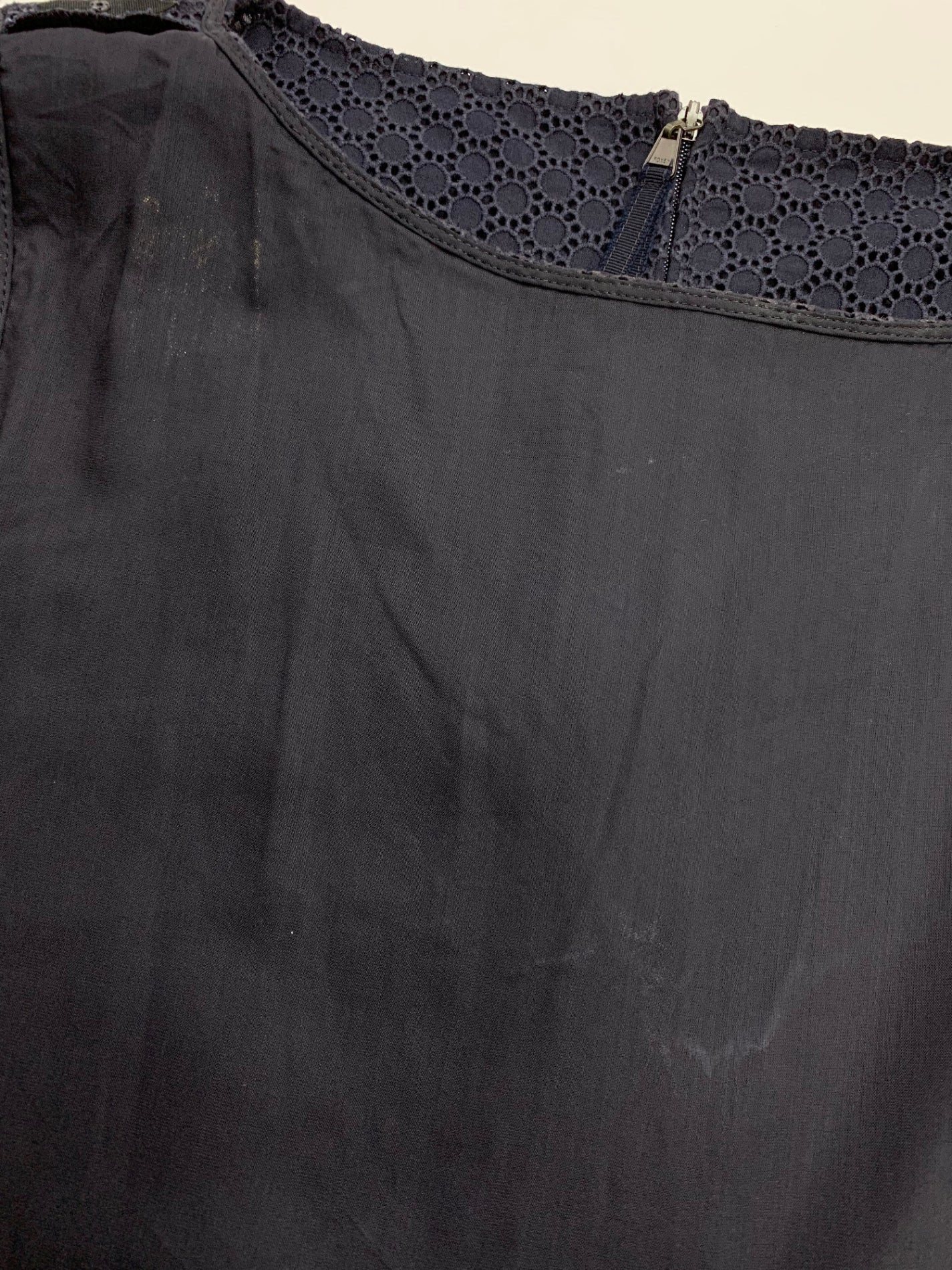 フォクシーブティック Dress Cerisier 43374 ワンピース 40 ネイビー アイレットレース刺繍 ITDWMO21PIGL