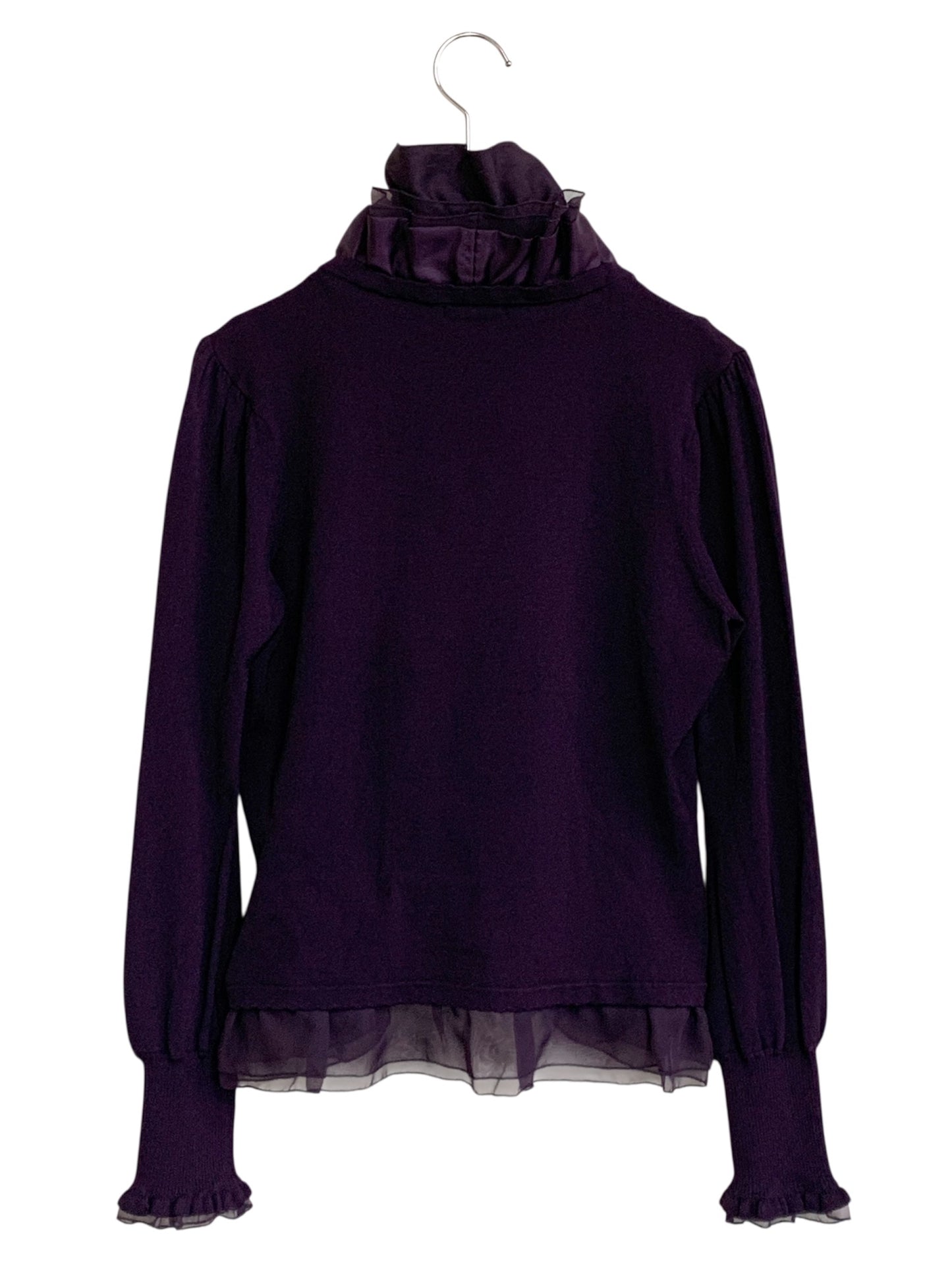 トゥービーシック UDF59-602-37 カーディガン 2 パープル フリル IT7BT9GXX0Z2