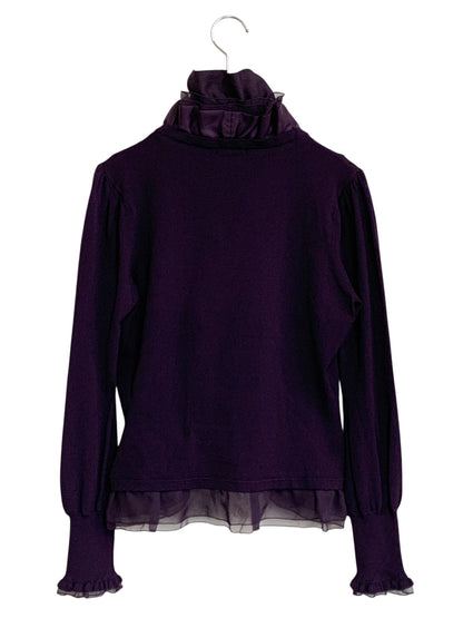 トゥービーシック UDF59-602-37 カーディガン 2 パープル フリル IT7BT9GXX0Z2