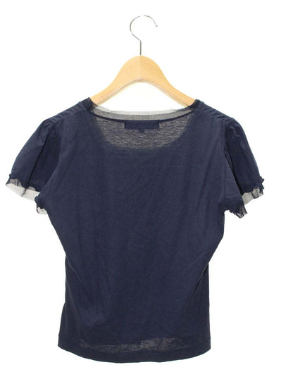 エムズグレイシー 225318 Tシャツ カットソー 38 ネイビー チュールフリンジ IT92NBUA8UWC