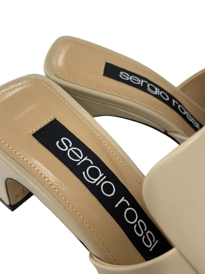 セルジオロッシ Sr1 Mule HH 60mmミュール A81700 サンダル 34 ベージュ レザー ITC1XRYVSFE8 【SALE】