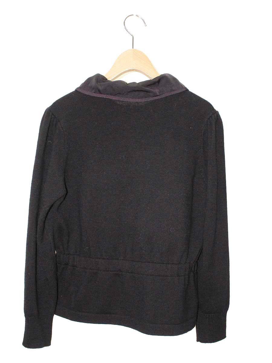 エムズグレイシー 628609 ジャケット 40 ブラック カメリアWジップ ニット ナイロン ITTRBKFD0TS4