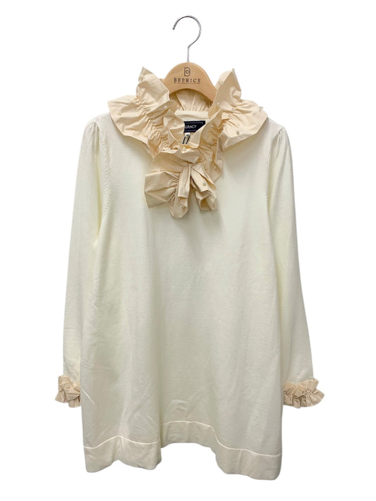 エムズグレイシー 318709 トップス 40 ホワイト パール フリル IT10DWNE3MJB