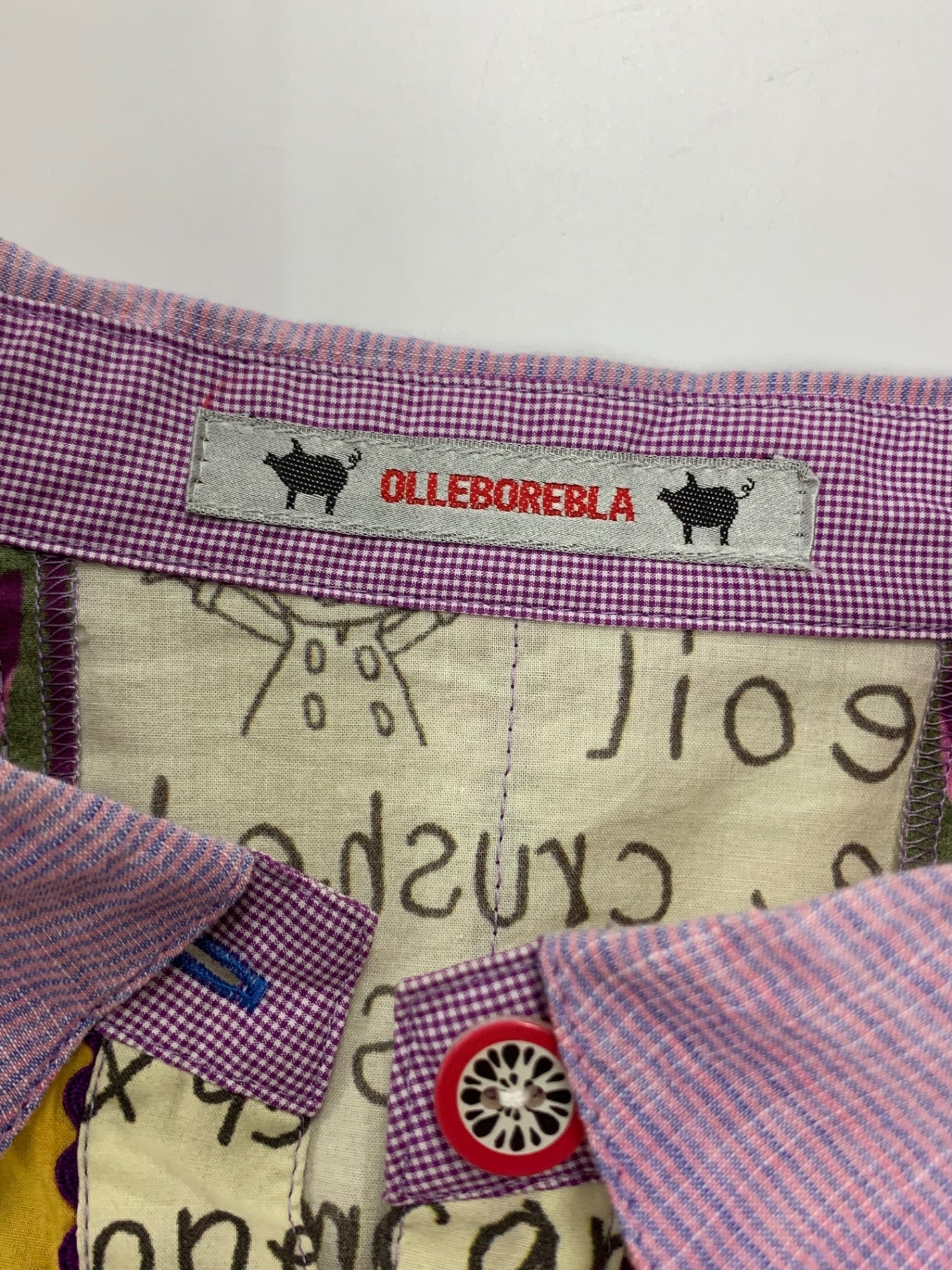 アルベロベロ 215975 シャツワンピース パープル ブタ 魚 イルカ フルーツボタン ITYWD7MT615K