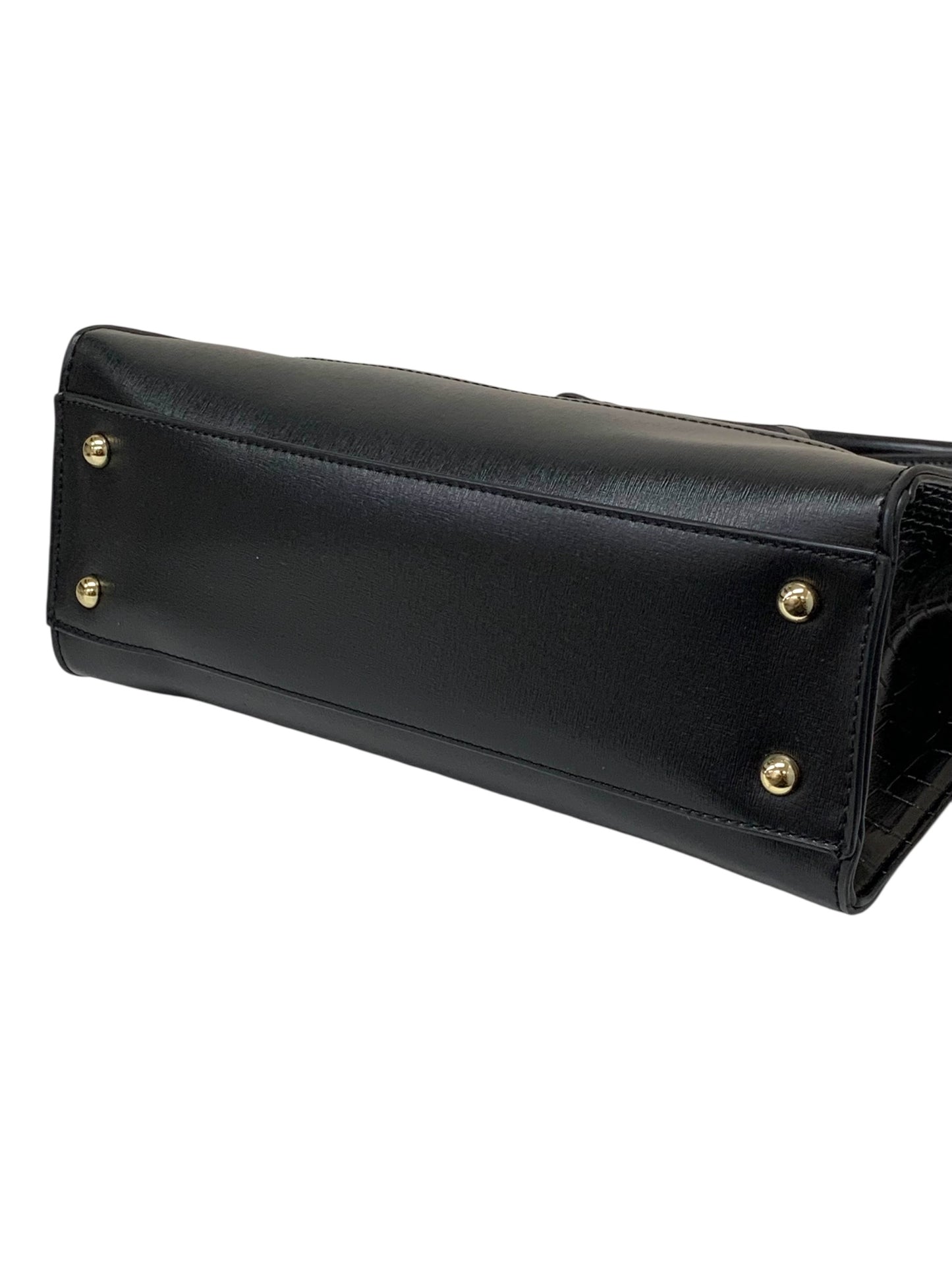 エムズグレイシー 774518 ハンドバッグ ブラック リボン クロコ型押し IT3Y2EJ3GZ6H 【SALE】