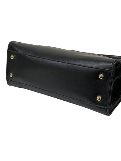 エムズグレイシー 774518 ハンドバッグ ブラック リボン クロコ型押し IT3Y2EJ3GZ6H 【SALE】