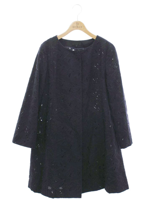 トゥービーシック W5A04-330-29 コート 42 ネイビー カットワーク 刺繍 ITO5FG91ZW0E