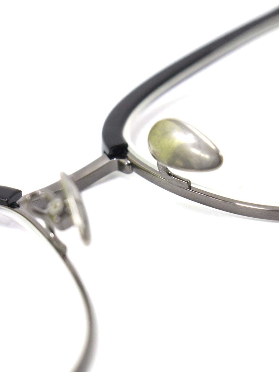 ヨウジヤマモト 19-0021-2 メガネ ブラック/シルバー コンビフレーム フルリム サーモントブロー ウェリントン ITXDMPARFO4C