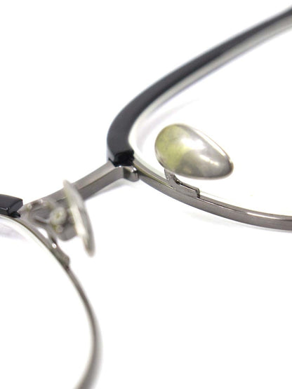 ヨウジヤマモト 19-0021-2 メガネ ブラック/シルバー コンビフレーム フルリム サーモントブロー ウェリントン ITXDMPARFO4C