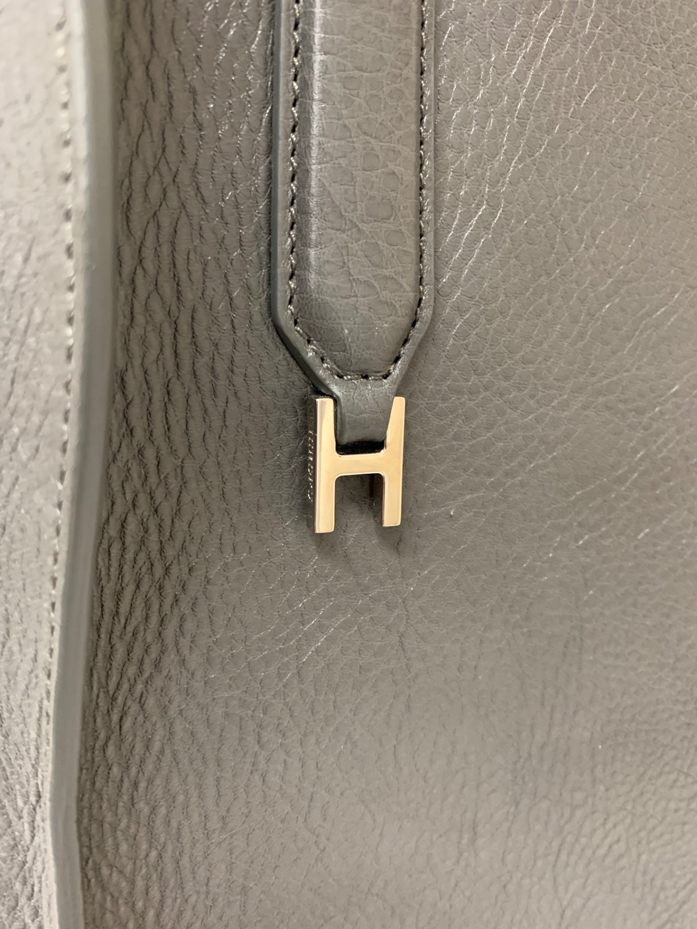 ヒロフ トートバッグ グレー レザー ITQHK249R1J0