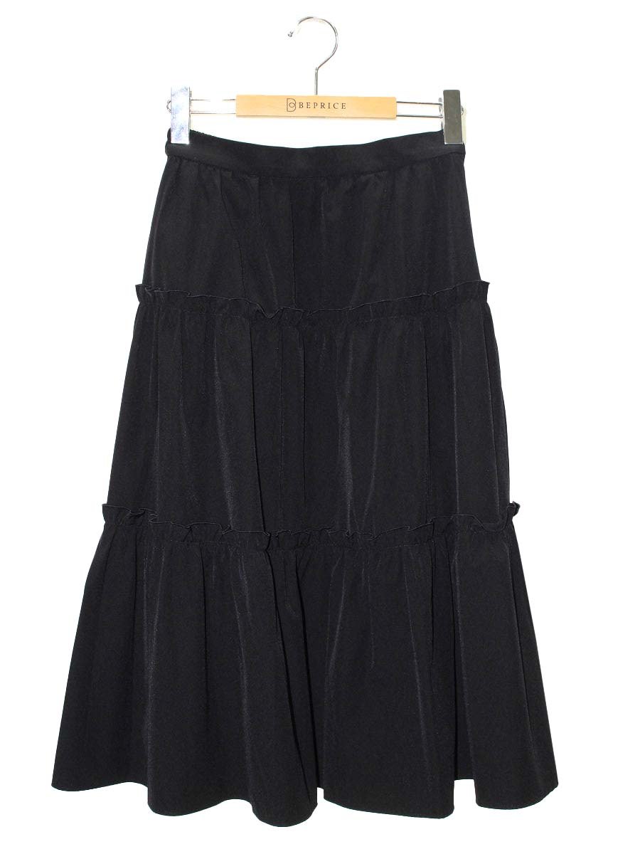 エムズグレイシー 417122 スカート 36 ブラック ティアード フレア ITK2Y1ARNARK