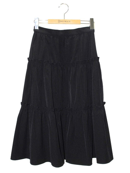 エムズグレイシー 417122 スカート 36 ブラック ティアード フレア ITK2Y1ARNARK