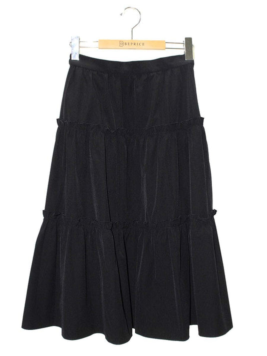 エムズグレイシー 417122 スカート 36 ブラック ティアード フレア ITK2Y1ARNARK