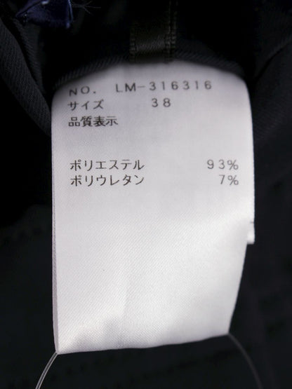 エムズグレイシー 316316 クロップドパンツ 38 ネイビー パールボタン センタープレス ITO226RHUPNK