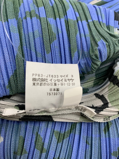 プリーツプリーズイッセイミヤケ PP83-JT633 トップス 3 ブルー フレンチスリーブ ITV9AGQ9ADW1
