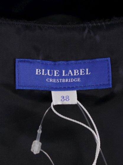 ブルーレーベルクレストブリッジ 55J56-431-29 ワンピース 38 ネイビー ツイード調 タックフレア ITX5QLQ6ZLBS