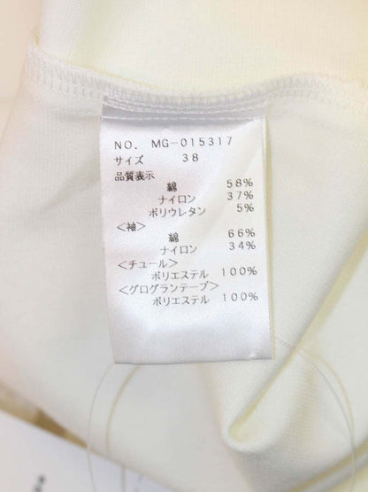 エムズグレイシー 015317 Tシャツ カットソー 38 ホワイト レース グログランリボン ITWPJKUKV5P5