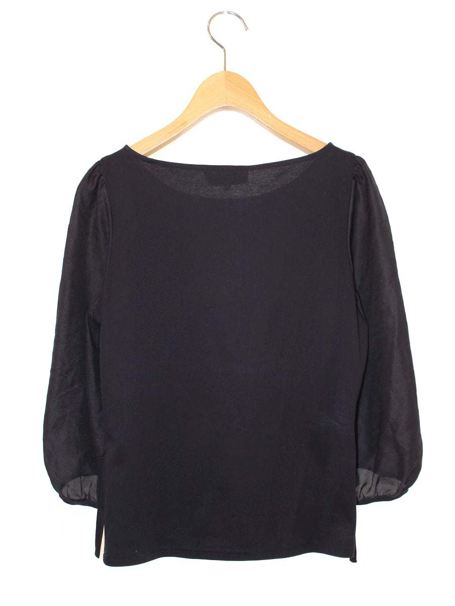 エムズグレイシー 915327 Tシャツ カットソー 38 ブラックネイビー リボン ITNJS70TX71Y