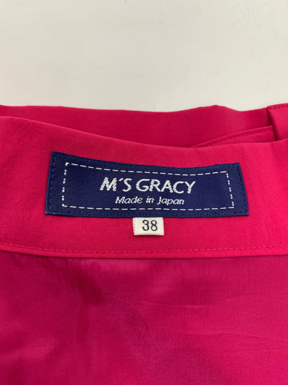 エムズグレイシー 117330 スカート 38 ピンク フラワー刺繍 ITLV61Z3Y5UK