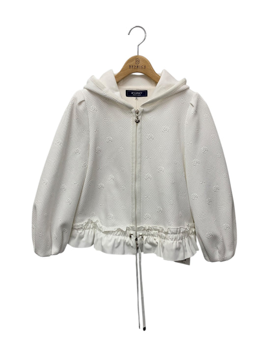 エムズグレイシー 214109 パーカー 36 ホワイト エンボス加工 花 IT2JDCIZ0HWY