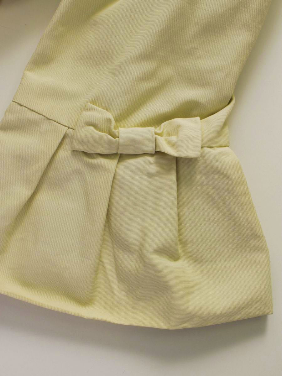 ギャラリービスコンティ 1133848 ノーカラージャケット 2 クリームイエロー フリル リボン ベルスリーブ ITDYSUJPSLPC
