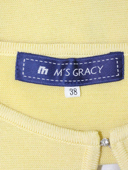 エムズグレイシー 628129 ボレロ カーディガン 38 イエロー ラインストーン リボン IT7NQJB3Q6OE