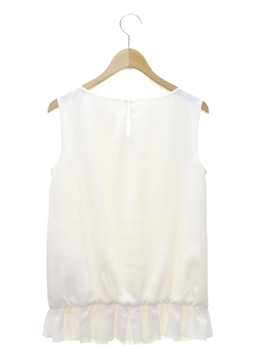 エムプルミエ A317-017 ブラウス 34 ホワイト ノースリーブ ITGEZBUDZD81