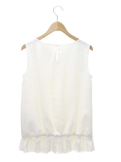 エムプルミエ A317-017 ブラウス 34 ホワイト ノースリーブ ITGEZBUDZD81