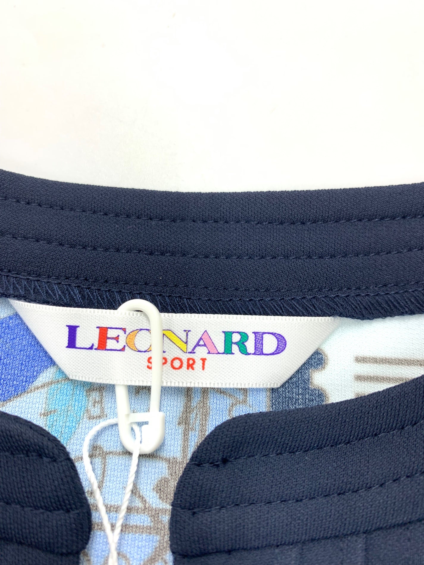 レオナールスポーツ 0578091 チュニック 38 ネイビー 切手モチーフ フラワー IT8CKMU5LLNO