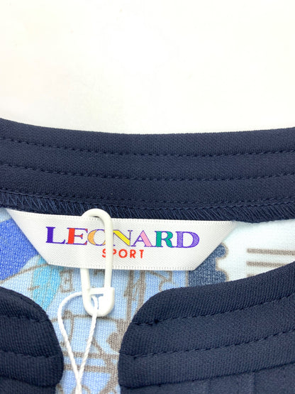 レオナールスポーツ 0578091 チュニック 38 ネイビー 切手モチーフ フラワー IT8CKMU5LLNO