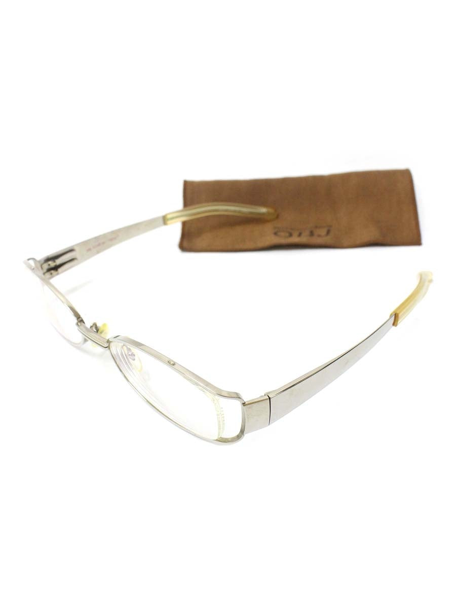 OBJ（オブジェ） PURE TITANIUM メガネ シルバー メタルフレーム フルリム オーバル（楕円） ITLYETN0VA6K 【SALE】