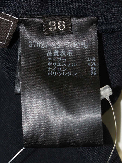 フォクシーブティック ニットトップス マグノリア 37627 38 ネイビー ストレッチ 襟付き ITLS6G3CVM1W