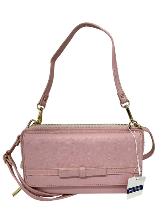 エムズグレイシー Wallet Ribbon Bag 894507 長財布 ピンク ストラップ付き ポシェット IT46G3Y0C8C8