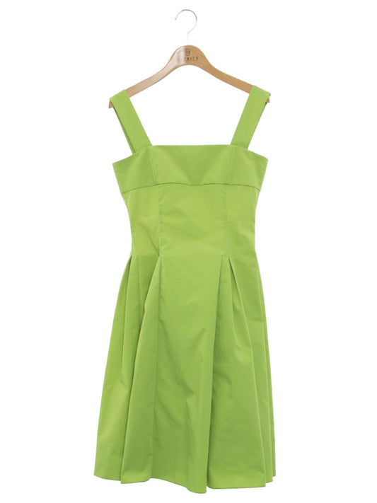 フォクシーニューヨーク ドレス タックフレア 26937 ワンピース 38 グリーン ITVW5EEJT76Y