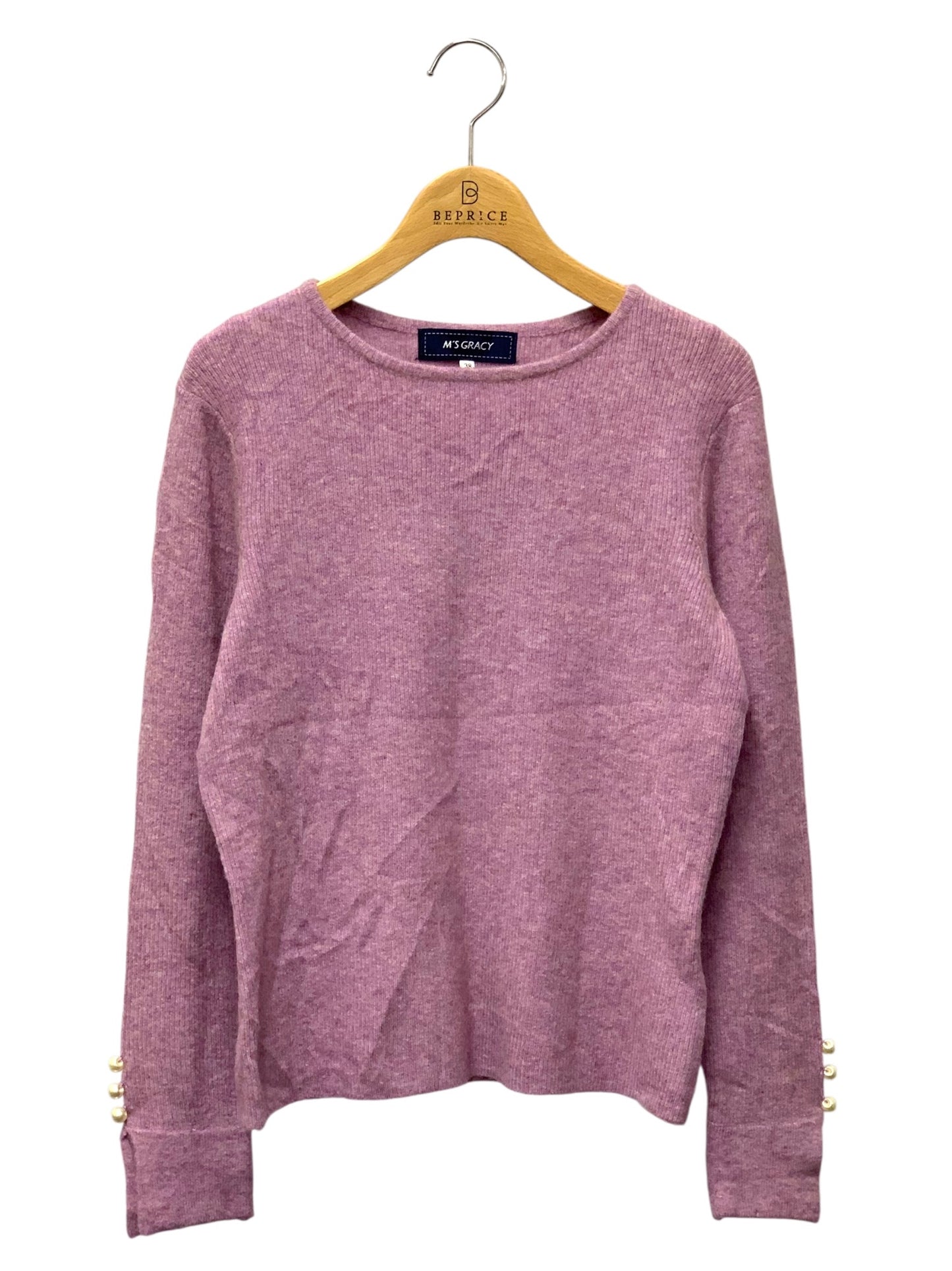 エムズグレイシー Off Shoulder Knit 818596 ニット セーター 38 パープル ITZ63APG5P3U 【SALE】