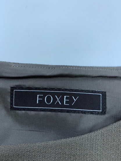 フォクシーブティック ドレス マグノリア 39713 ワンピース 38 ブラウン クルーネック バックジップ ITS2JEPYIFXS