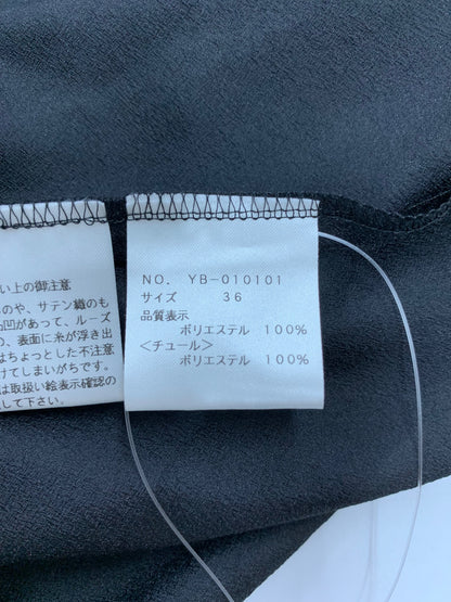 エムズグレイシー 010101 シャツ ブラウス 36 ブラック ギャザー シースルー ITTEUE4OOF5C