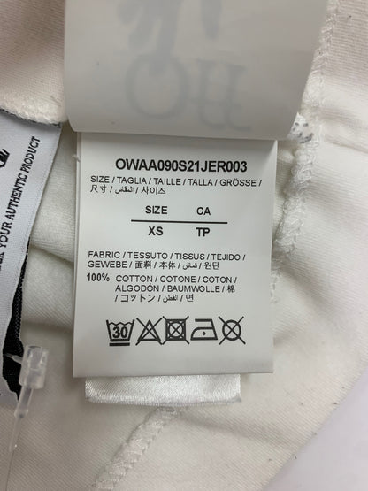 オフホワイト OWAA090S21JER003 Tシャツ XS ホワイト ロゴ ショート丈 IT1Q238SIAPK