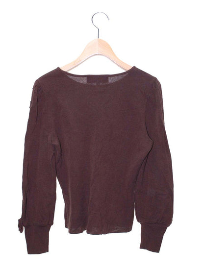 エムズグレイシー Sleeve Ribbon Knit 818516 ニット セーター 40 ブラウン ストレッチ IT38NXY255SA