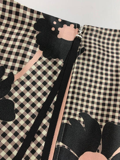 エムズグレイシー Check x Flower One-piece 911310 ワンピース 40 ベージュ ITU48DJWSP5E