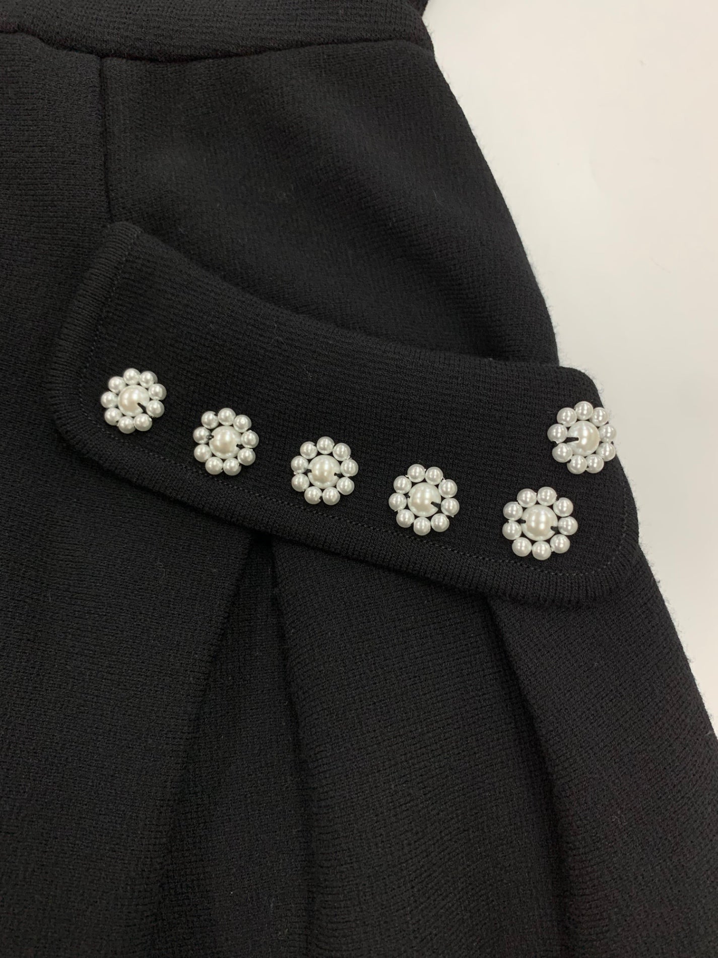 フォクシーブティック 36968 ワンピース 42 ブラック Dress パール装飾 ニット ITVMWTWX2IUO