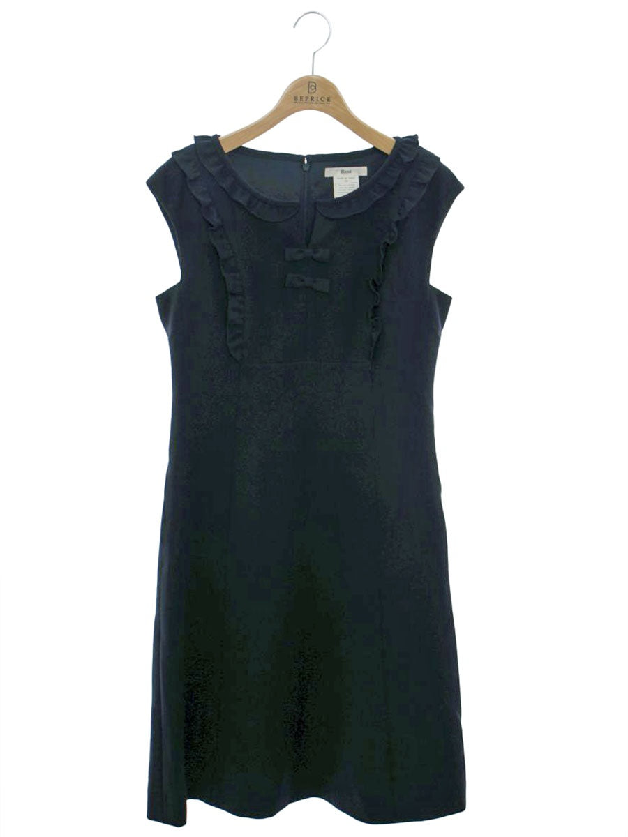 ルネ 6726320 ワンピース 38 ネイビー フリル リボン IT5CFRGY6GO0 【SALE】