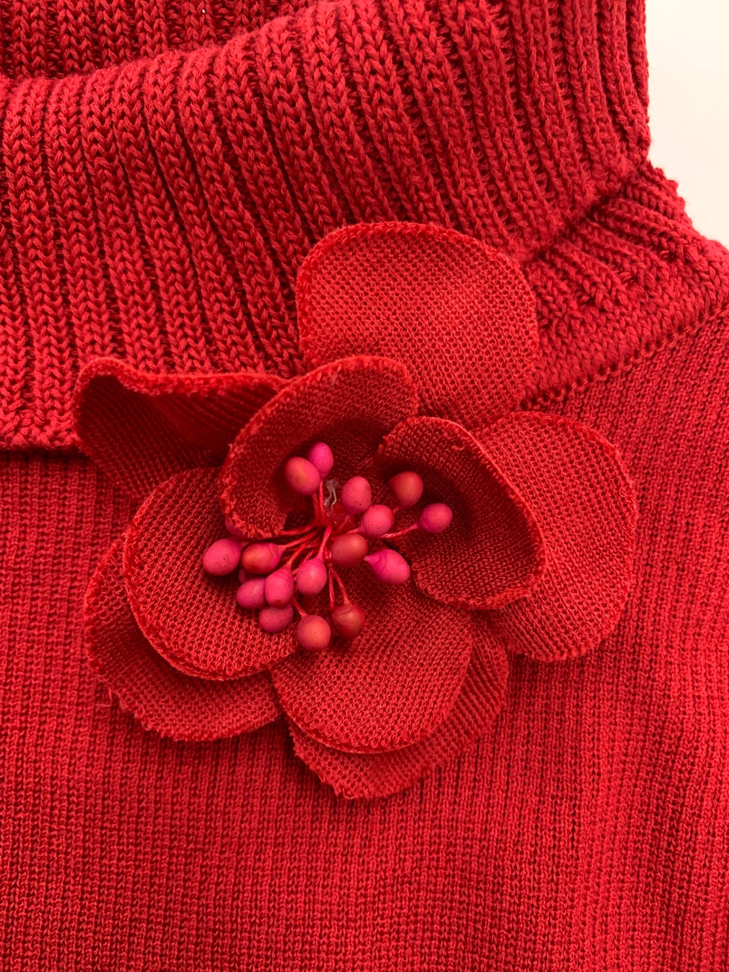 エムズグレイシー 328340 ニット セーター 38 レッド タートル リブ