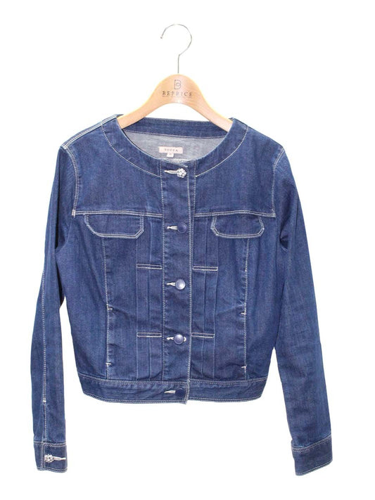 トッカ 洗える！SPICE デニム ジャケット JKTOYS0160 0 ネイビー ノーカラー ITGQSQCBEMRQ